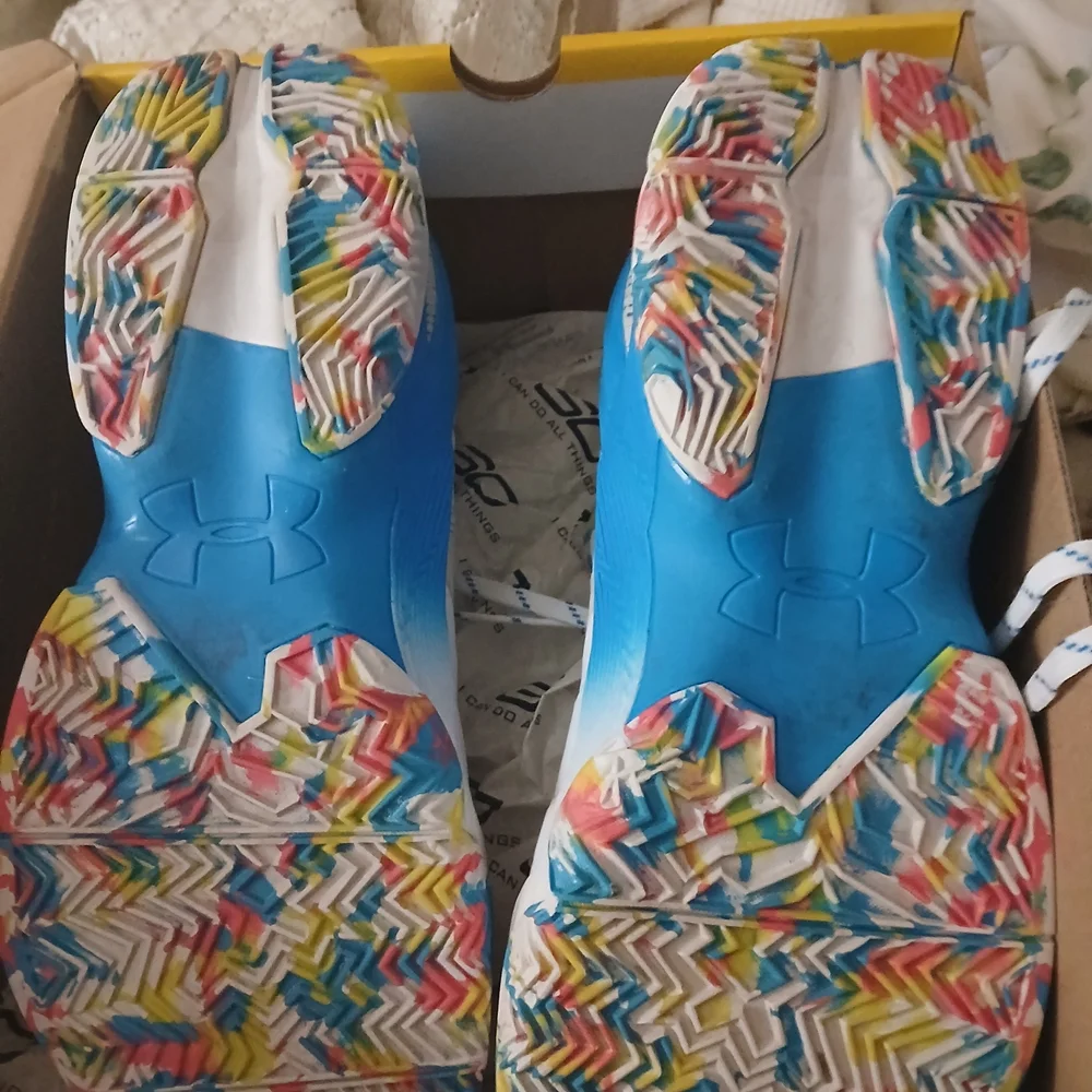 Under Armour Kids' Blue and White Athletic Shoes - Picture 5 of 7